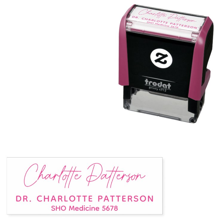 Medical Doctor Health Professional Signature Name Self-inking Stamp ...