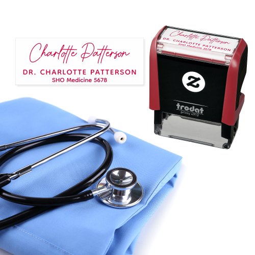 Medical Doctor Health Professional Signature Name Self_inking Stamp