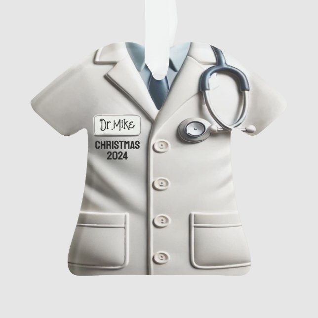 Medical Doctor Jacket Personalized Christmas Ornam Ornament (Front)