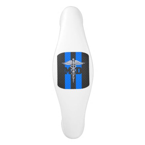 Medical Doctor MD Caduceus on Blue Stripes Ceramic Cabinet Pull