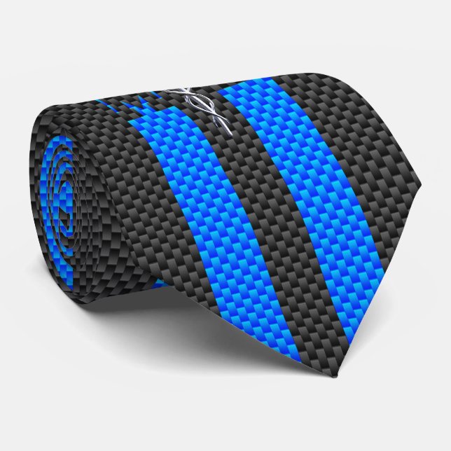 Medical Doctor MD Caduceus on Carbon Fiber Print Tie (Rolled)