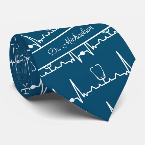 Medical Doctor Name Cardiologist Cardiogram ECG Neck Tie