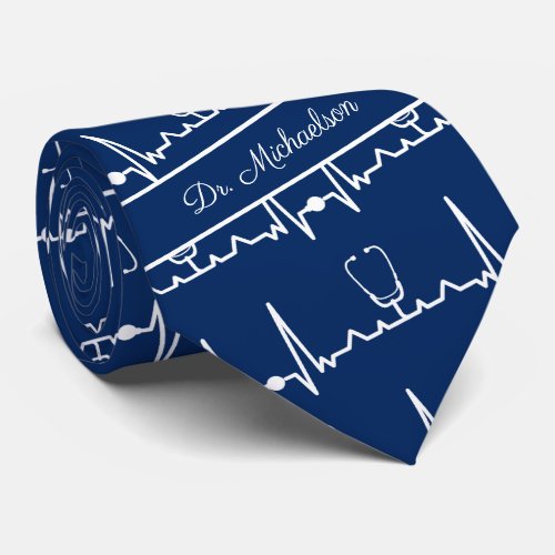 Medical Doctor Name Cardiologist Cardiogram ECG Neck Tie