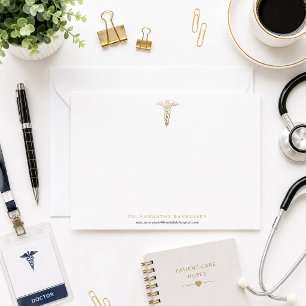 Medical Doctor Nurse Caduceus Note Card
