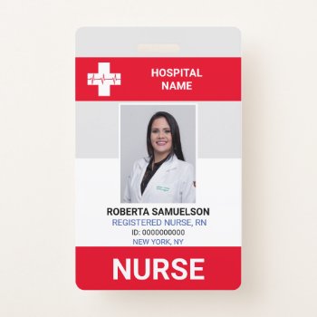 Medical Doctor Nurse Emergency Health Care Red Badge by MonogrammedShop at Zazzle