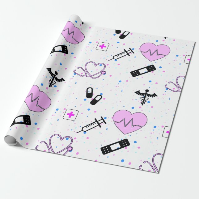 Medical / Doctor / Nurse  Pattern Wrapping Paper (Unrolled)