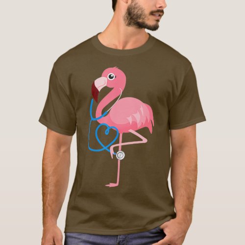 Medical Doctor Nurse Pediatrics Flamingo T_Shirt