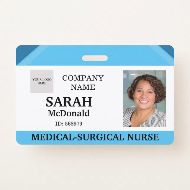 Medical Doctor Nursing Aged Care Security Photo ID Badge | Zazzle