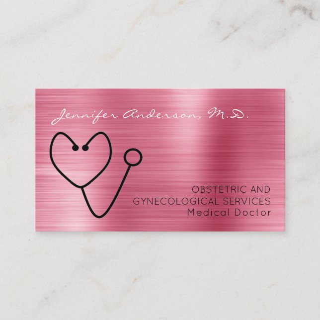 Medical Doctor Ob/Gyn Gynecologist Obstetrician Business Card (Front)