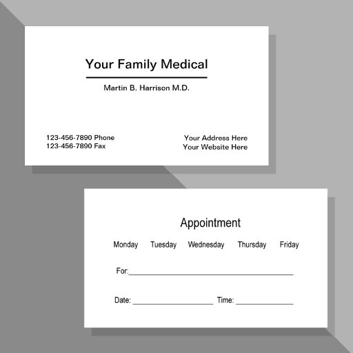 Customizable Medical Doctor Office Appointment Combination Business Card
