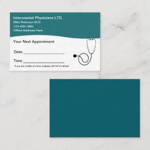 Medical Doctor Office Patient Appointment Cards