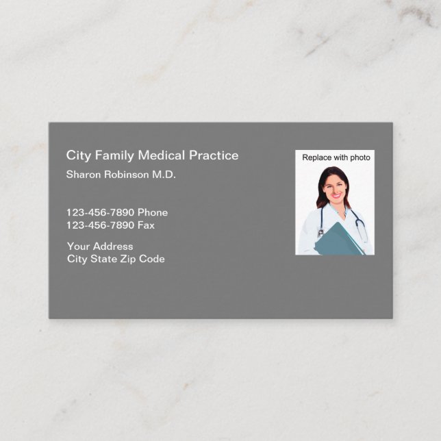 Medical Doctor Office Photo Business Cards (Front)