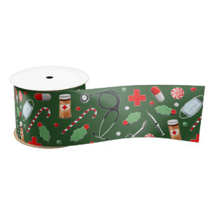 Medical Doctor or Nurse Christmas Holiday Gift Satin Ribbon