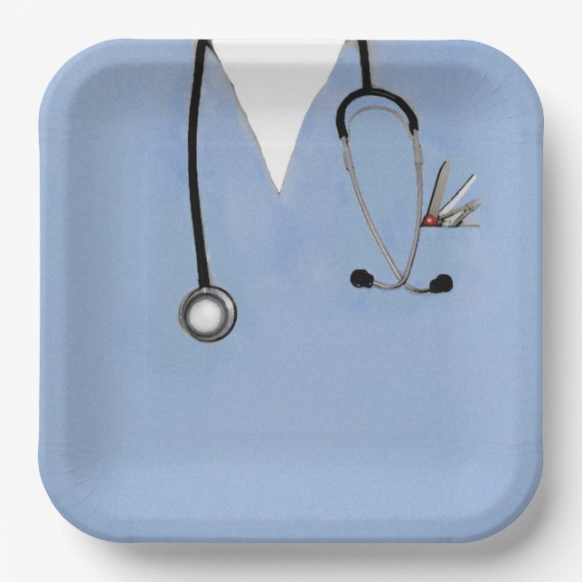 Medical Doctor Party Paper Plates (Front)