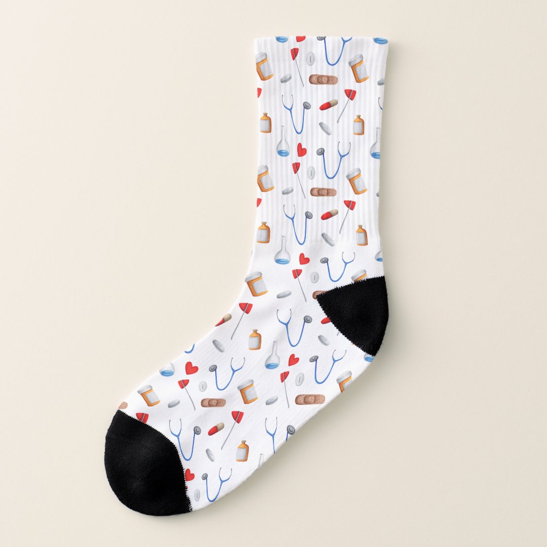 Medical doctor patterned socks | Zazzle