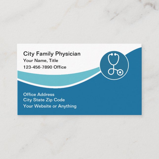 Medical Doctor Physician Modern  Business Card (Front)