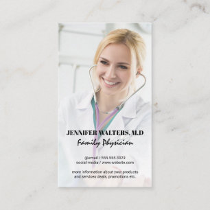 Medical Doctor   Physician with Stethoscope  Business Card