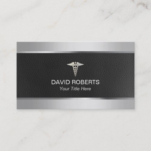 Medical Doctor Professional Metal  Leather Business Card