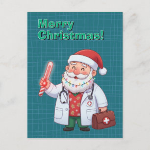 Medical Doctor Santa Claus Christmas card