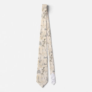 Medical Doctor Skeleton Anatomy Pattern  Neck Tie