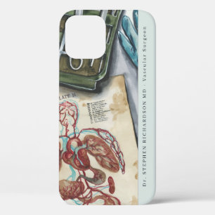 Medical Doctor Surgeon Watercolor Monogram iPhone 12 Case