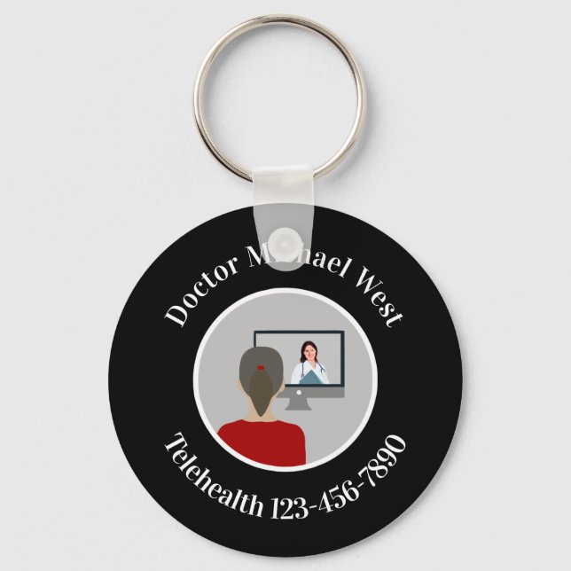 Medical Doctor Telehealth Promotional Keychain (Front)