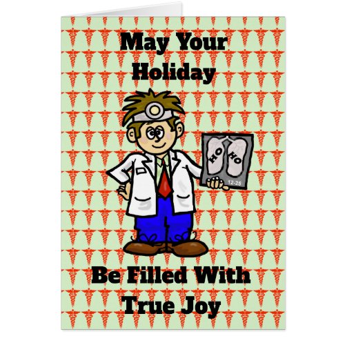 Medical Doctor with Ho Ho X_ray Christmas Card