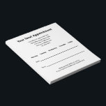 Medical Doctor Your Next Appointment Reminder Notepad<br><div class="desc">This notepad says "Your Next Appointment" at the top. Lines of black display text are available for the name of the medical practice, street address, phone number, and website. There are also lines for the date and time of the appointment. The bottom has display text you can edit to show...</div>