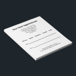 Medical Doctor Your Next Appointment Reminder Notepad<br><div class="desc">This notepad says "Your Next Appointment" at the top. Lines of black display text are available for the name of the medical practice, street address, phone number, and website. There are also lines for the date and time of the appointment. The bottom has display text you can edit to show...</div>