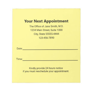 Medical Doctor Your Next Appointment Reminder Notepad