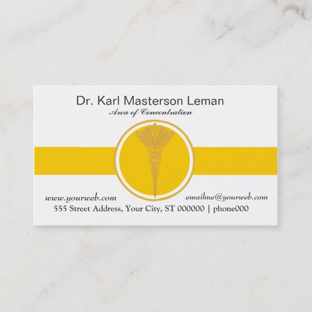 Medical Doctors Appointment Golden Caduceus (Front)