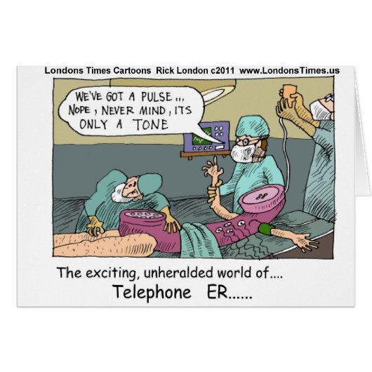 Medical Emergency 4 Telephones Funny Gift Mug Card (Front Horizontal)
