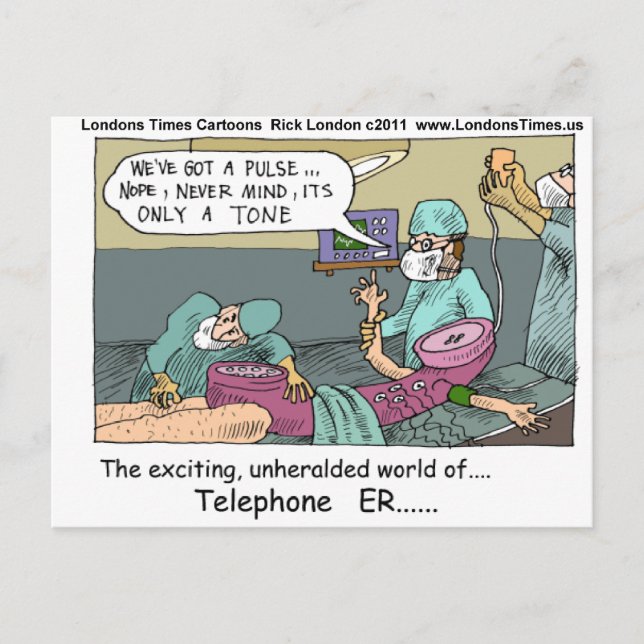 Medical Emergency 4 Telephones Funny Gift Mug Card (Front)