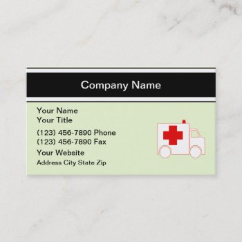 Medical Emergency Business Cards by Luckyturtle at Zazzle
