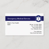 Medical Emergency Business Cards (Front)