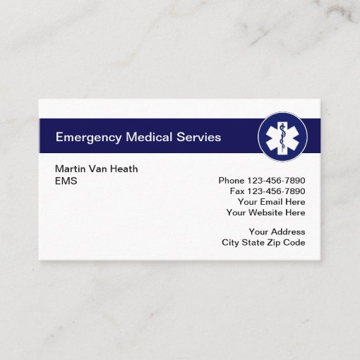 Medical Emergency Business Cards Zazzle