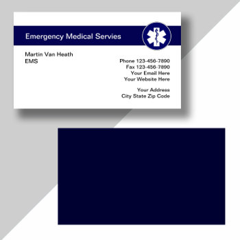 Medical Emergency Business Cards by Luckyturtle at Zazzle