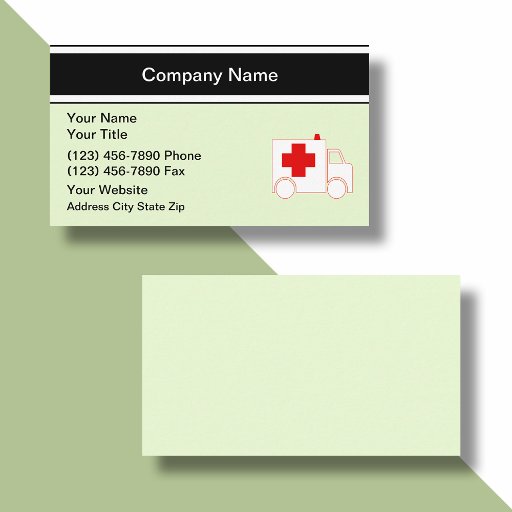 Customizable Medical Emergency Business Cards
