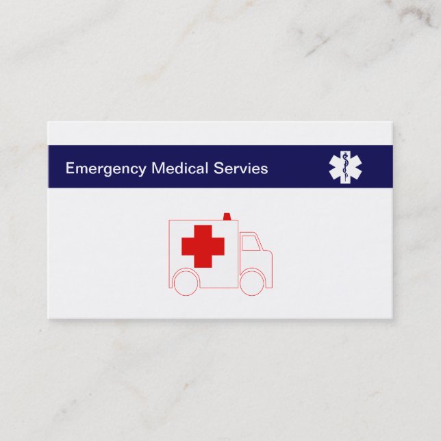 Medical Emergency Business Cards (Front)