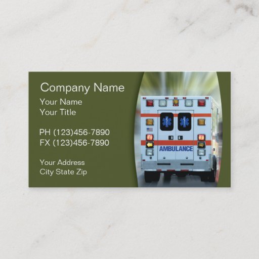 Customizable Medical, Emergency Business Cards