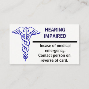 Medical Emergency Card. Business Card