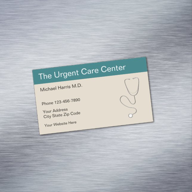 Medical Emergency Care Center Design Business Card Magnet (In Situ)