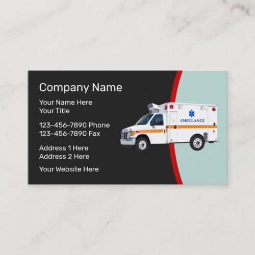 Medical Emergency EMS Business Cards