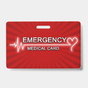 Medical Emergency ID Card Badge