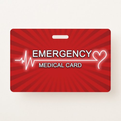 Medical Emergency ID Card Badge