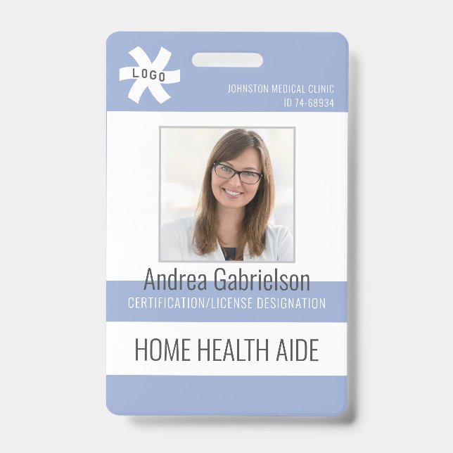 Medical Employee HOME HEALTH AIDE or Other Blue Badge (Front)