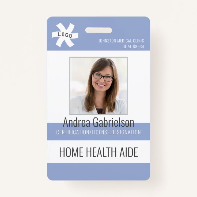 Medical Employee HOME HEALTH AIDE or Other Blue Badge (Front)