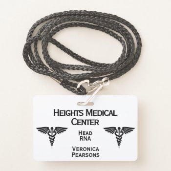 Medical  Employee Id Double Sided Badge by kahmier at Zazzle
