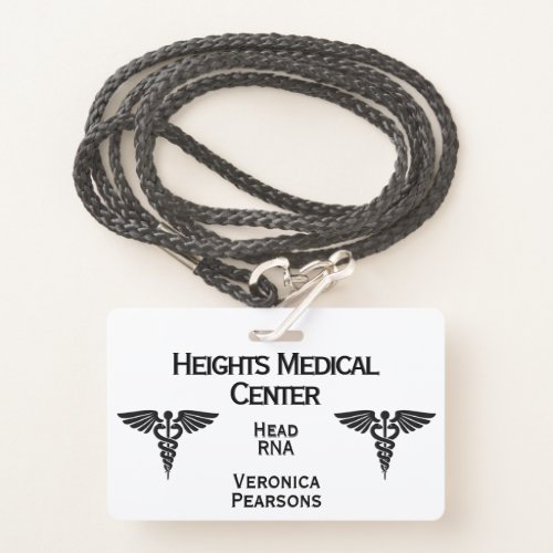 Medical  Employee ID Double Sided Badge