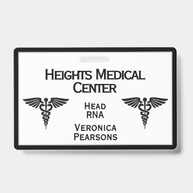 Medical  Employee ID Double Sided Framed Badge (Front)